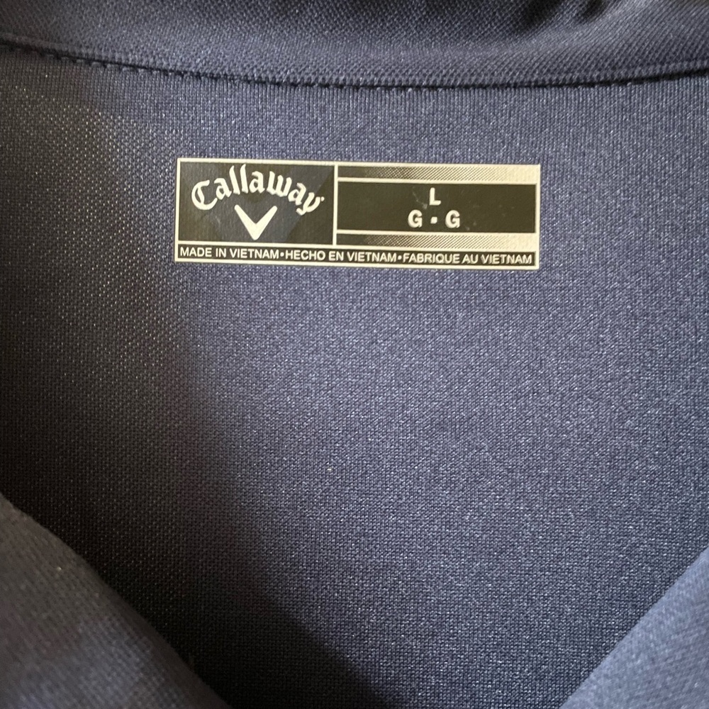 Callaway Men's Navy Golf Polo Shirt with Pink and White Accents (Size Large) NWT - Picture 3 of 5